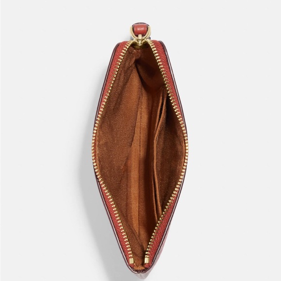 Coach Corner Zip Wristlet In Signature Canvas With Wild Strawberry Print - Picture 2 of 7